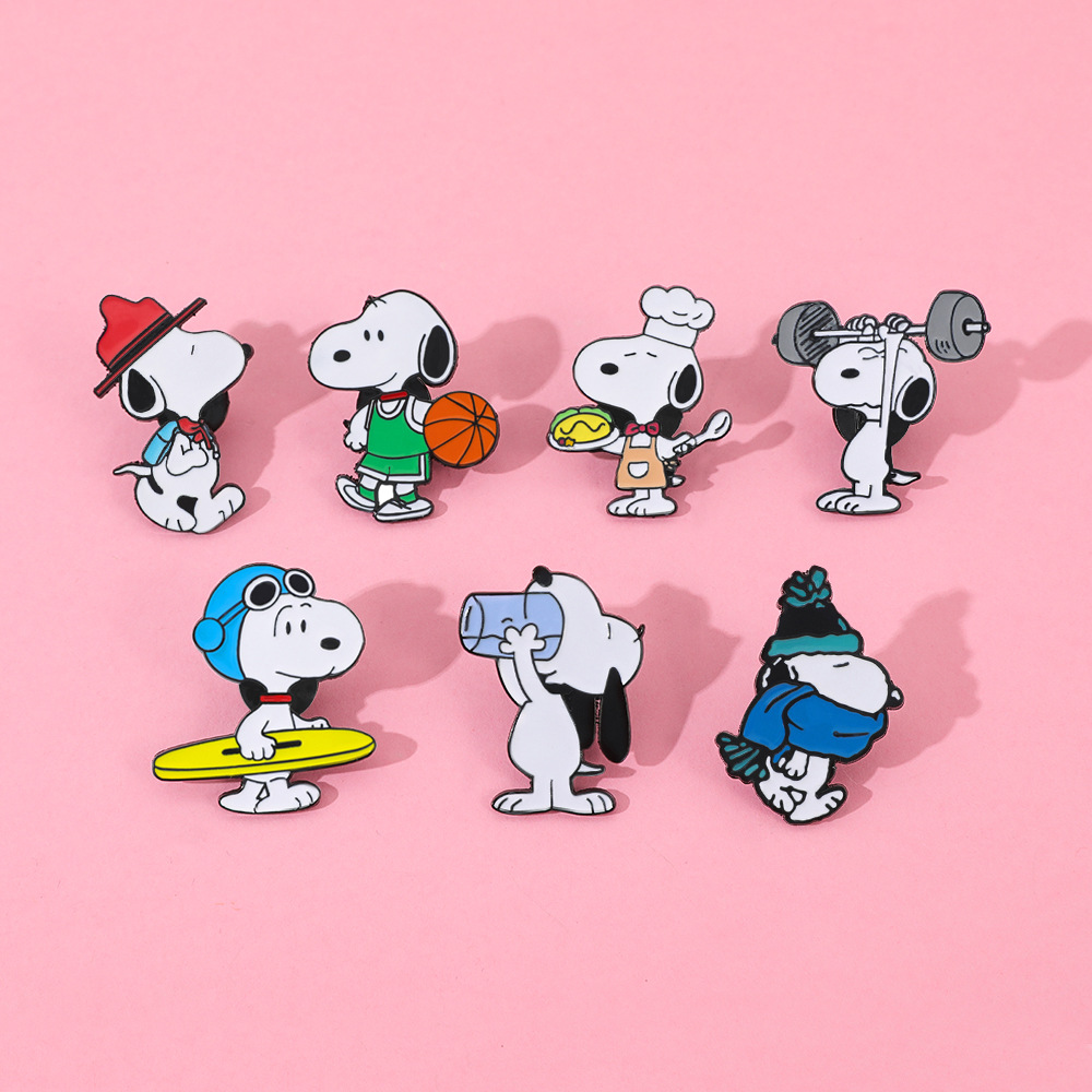 Pet Supplies Store - 7Pcs Cartoon Snoopy Brooch Badge Cute