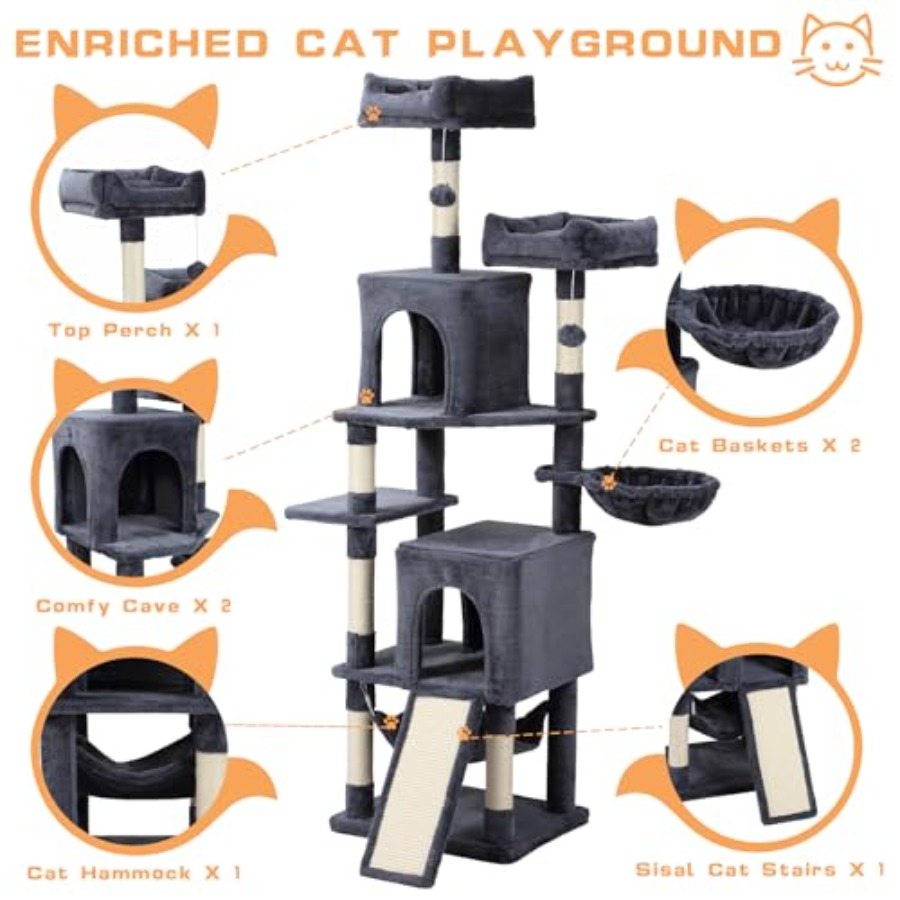 Cat Tree 70-Inch Cat Tree Towe - Cat Scratching Post recensie en prijs