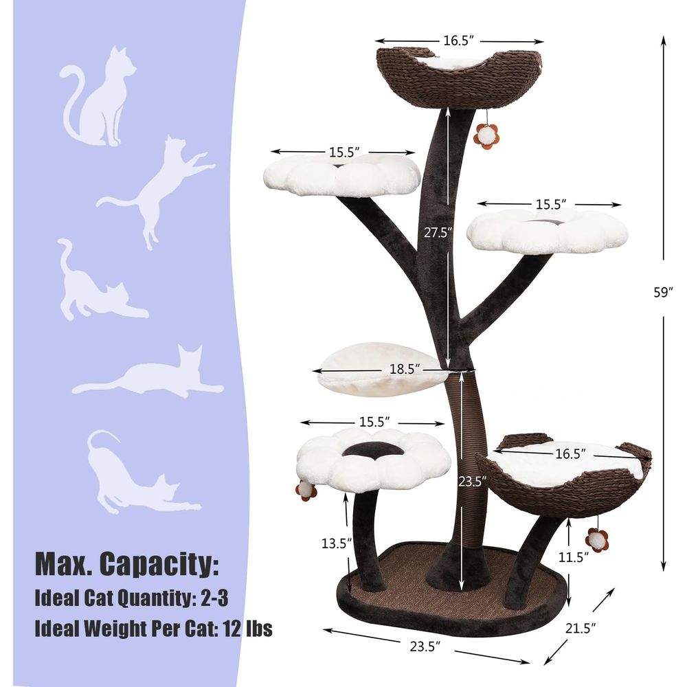 59 Lower-Level Cat Tree with W - Cat Scratching Post recensie en prijs