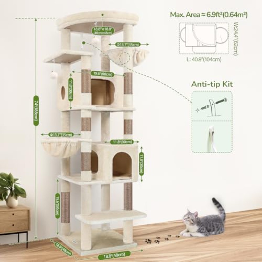 Heavy Duty Cat Tree 74in Sturd - Cat Scratching Post recensie en prijs