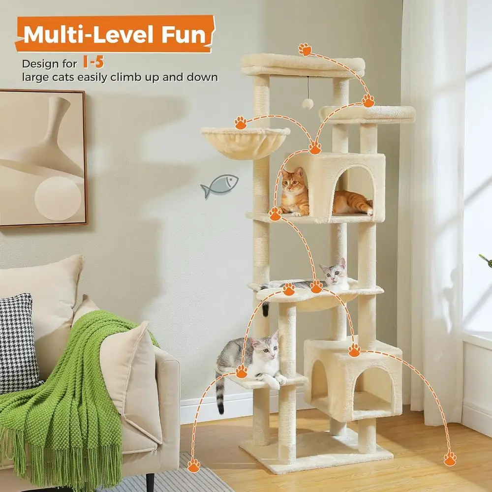 69 Large Cat Tree with Hammock - Cat Scratching Post recensie en prijs
