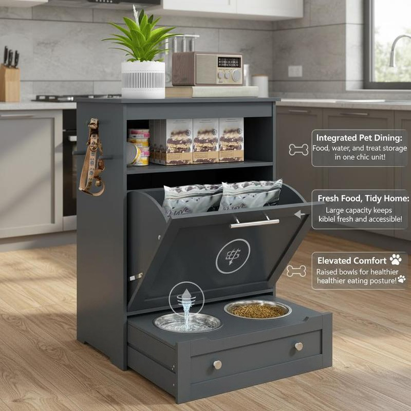 Pet Feeder Station Storage Cab - Pet Supplies Is Food recensie en prijs