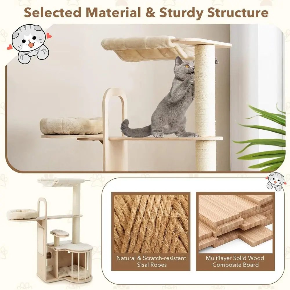 55 Multi-Level Cat Tower with  - Cat Scratching Post recensie en prijs