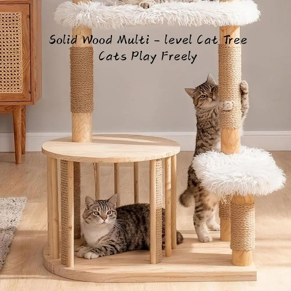 Natural Wooden Cat Tower with  - Cat Scratching Post recensie en prijs