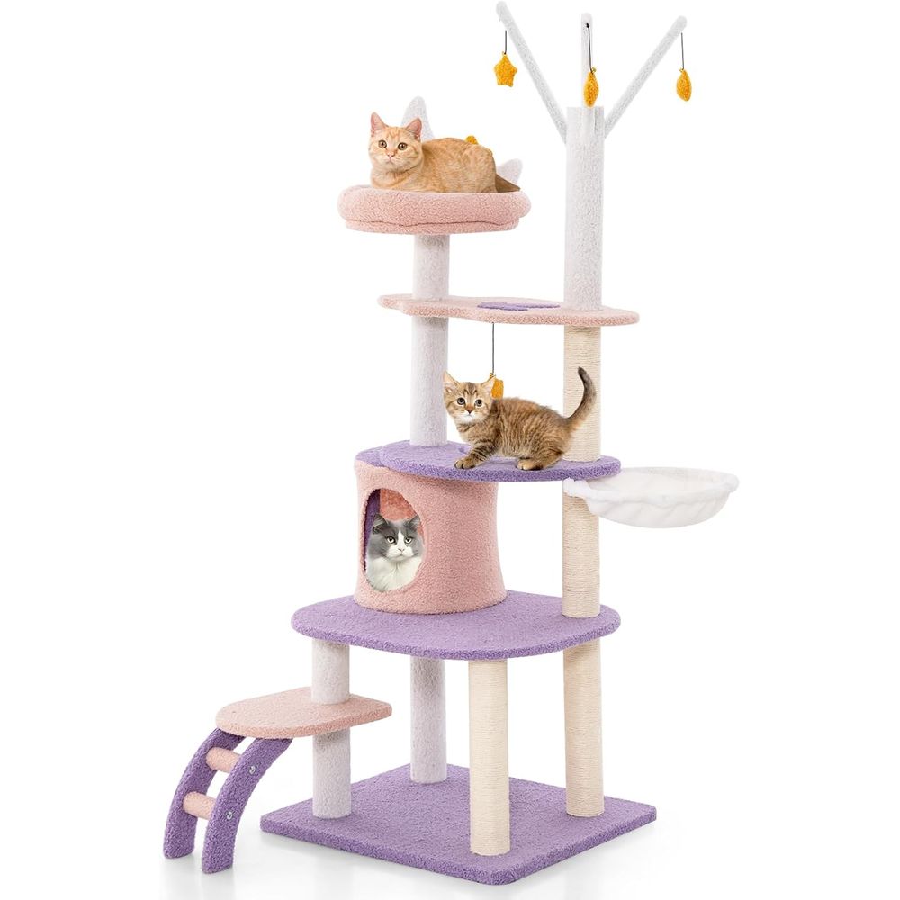 62-Inch Multi-Level Cat Tower  - Cat Scratching Post recensie en prijs